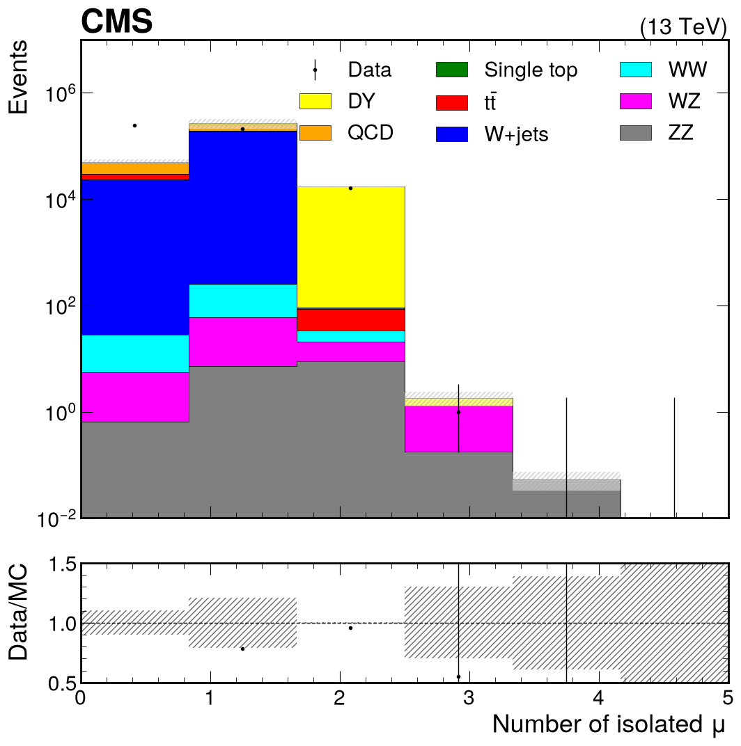 Number of isolated muons projection